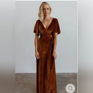 Baltic Born Meghan Velvet Wrap Maxi Dress (Spice)